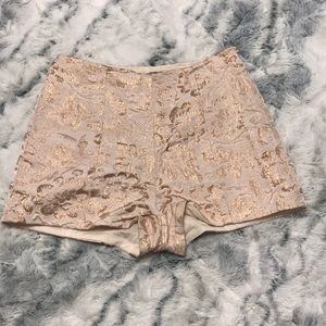 Blush Pink Floral High Wasted Shorts